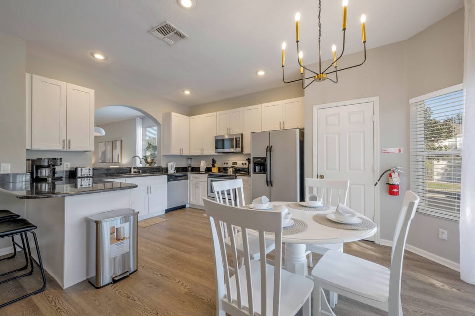 Kitchen and seating area