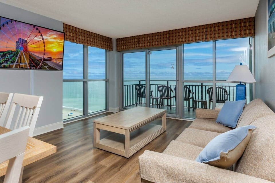 Floor to ceiling living room views
