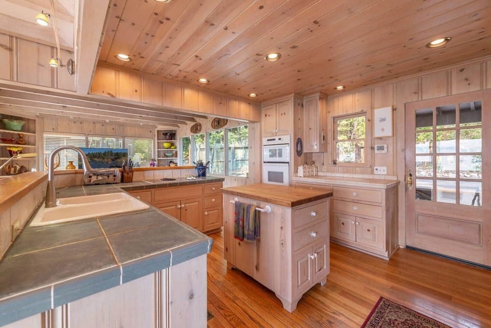 A large kitchen space