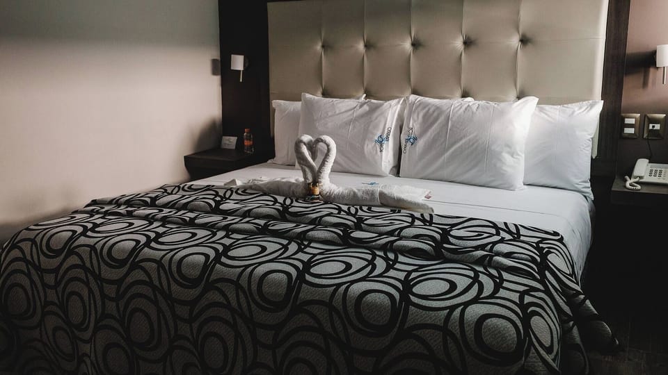 Unwind in a cozy, quiet room with plush pillows.