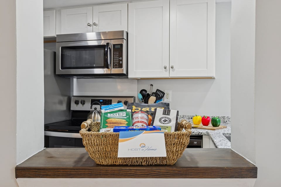 Upon entry, you're greeted with a Welcome Basket!