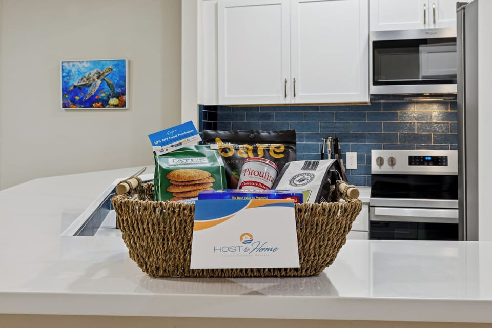 Upon entry, you're greeted with a Welcome Basket!
