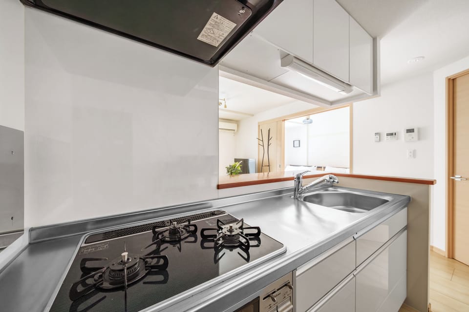 Apartment | Private kitchen | Fridge, microwave, stovetop, rice cooker