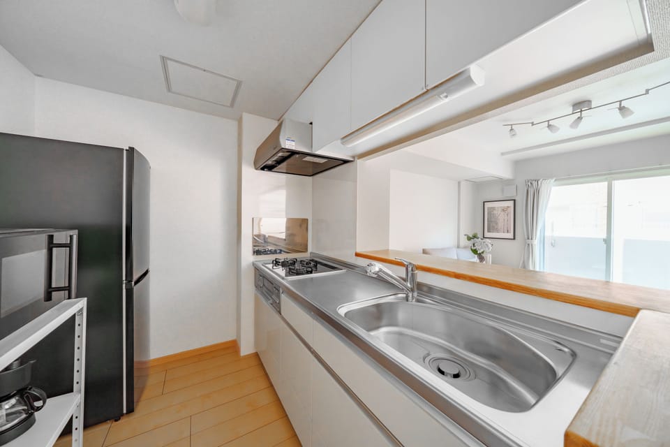 Apartment | Private kitchen | Fridge, microwave, stovetop, rice cooker