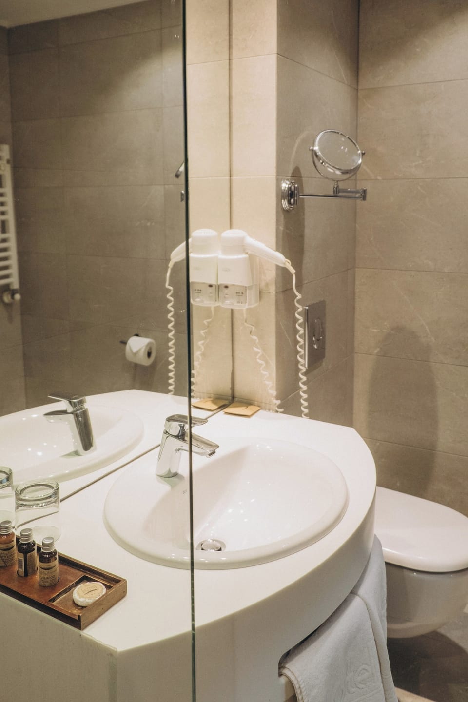 Shower, free toiletries, hair dryer, bathrobes