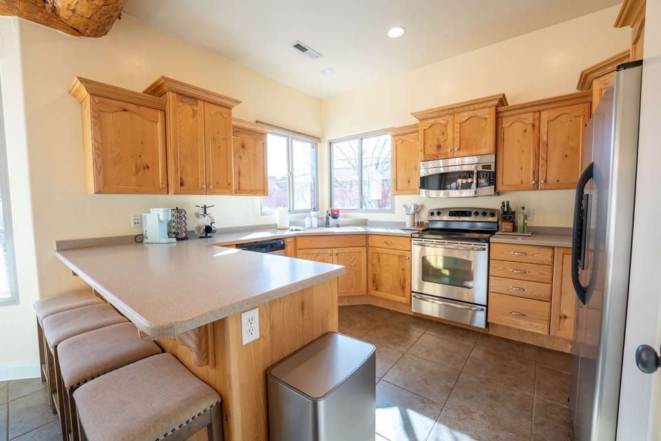 The fully appointed kitchen with updated appliances has everything you need to feel right at home.