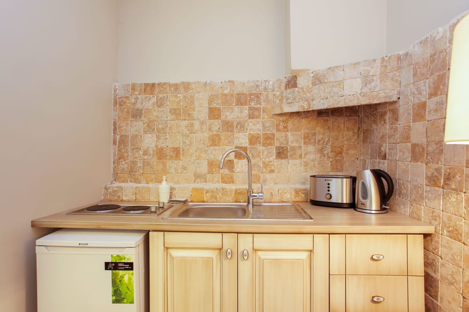 Mini-fridge, electric kettle