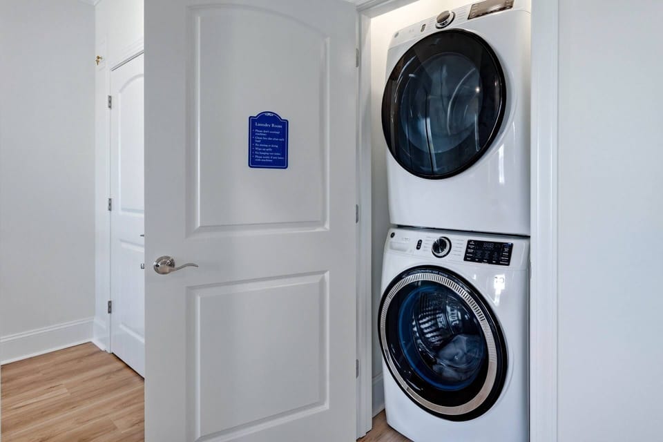 Additional stackable washer & dryer conveniently located on the third floor — perfect for keeping up with laundry without having to go downstairs