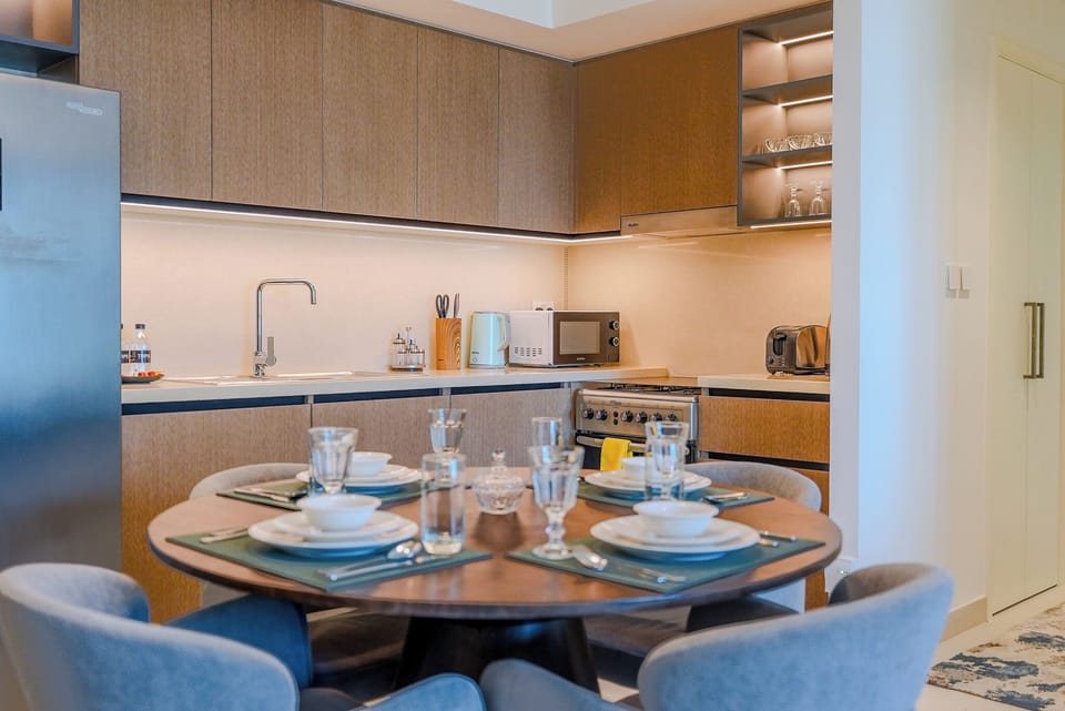 Deluxe Apartment, 2 Bedrooms, Balcony, City View | Private kitchen | Espresso maker