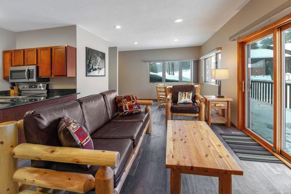 Gather on the plush sofa after a day outdoors.