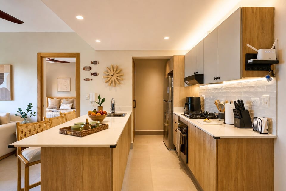 Stylish Kitchen: Cook up a feast with modern appliances and a welcoming vibe!