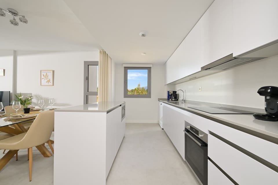 Fully equipped kitchen with everything you need to prepare meals during your stay.
