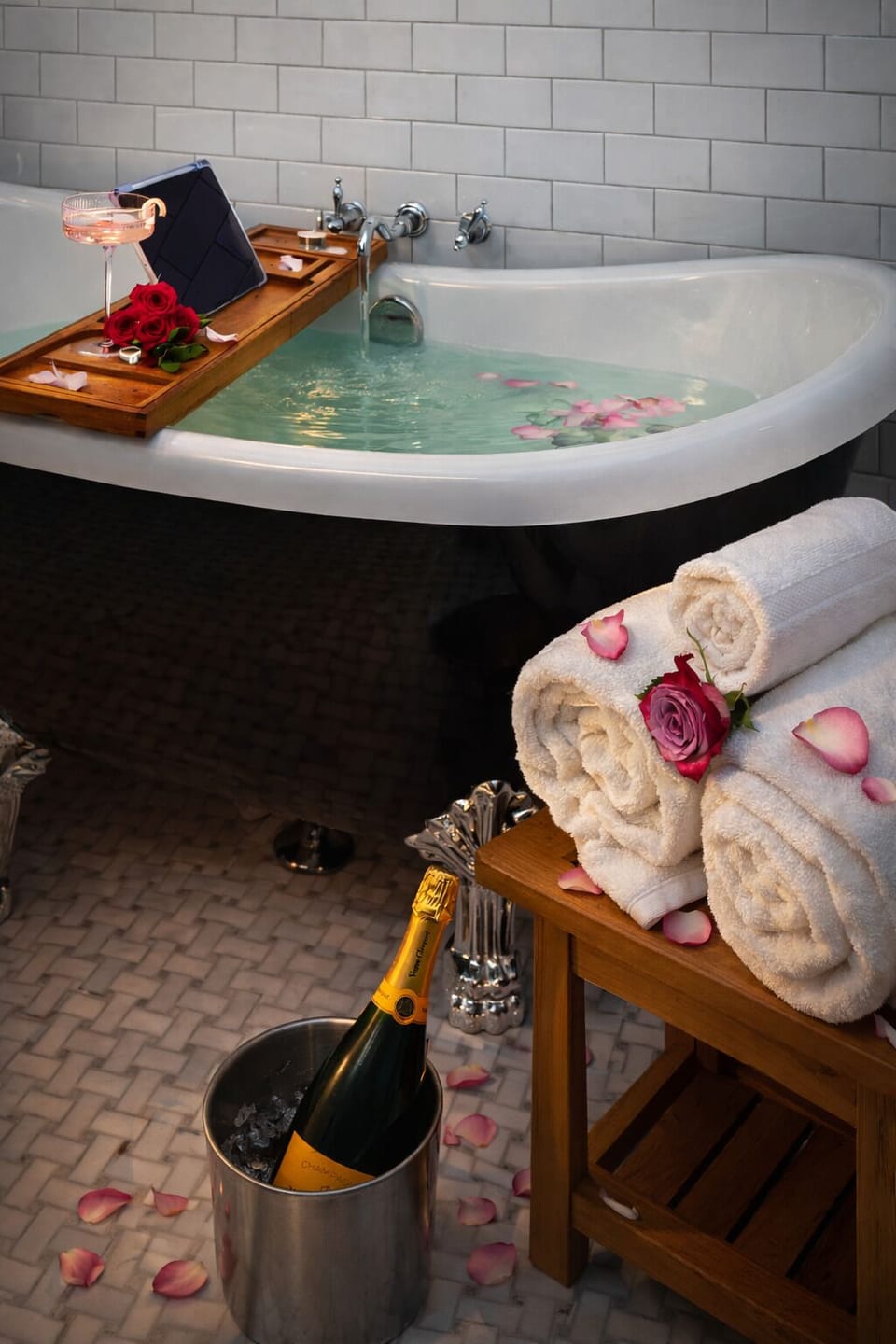 🛁🌹 rose petals + a deep soaking tub + no schedule = perfection.