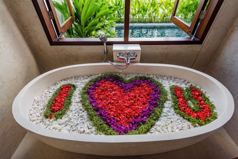 Luxury Suite, 1 King Bed, Private Pool, Garden View | Bathroom | Slippers, bidet, towels, soap