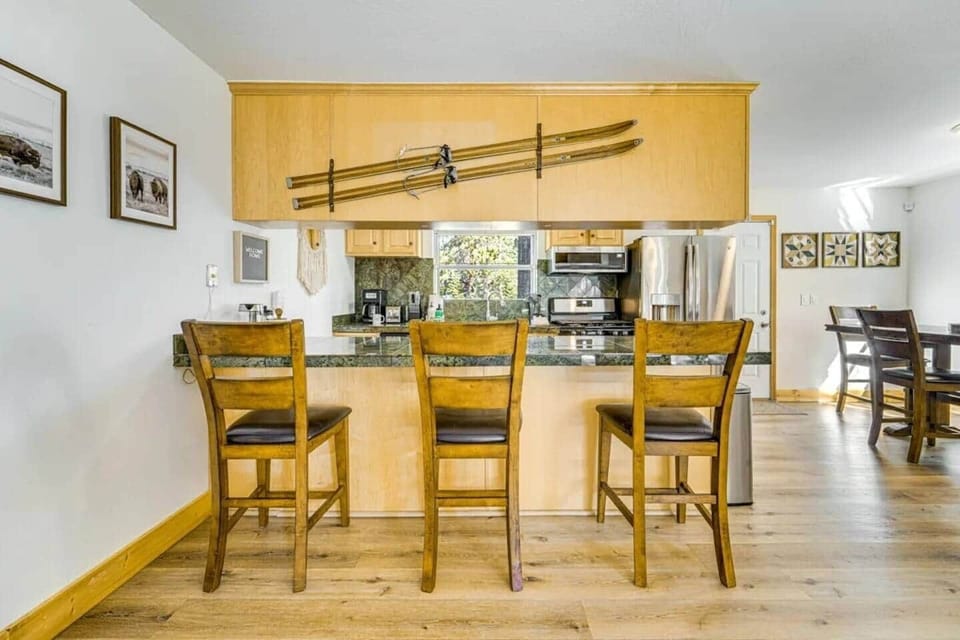 Bar stools to cozy up to the kitchen