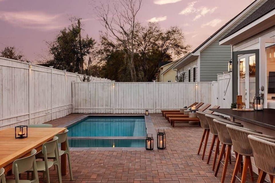 Backyard | Outdoor Dining Table, Bar Seating  | Private Pool | Gas Grill
