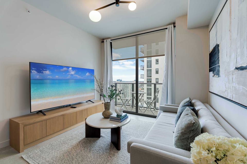 Living Room with a view and a Smart Tv for your comfort