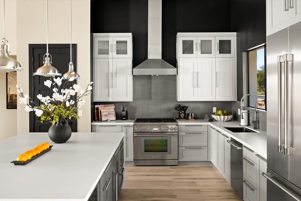 Plenty of counter space for meal preparation