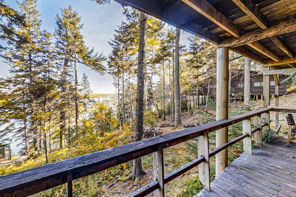Back porch with water view