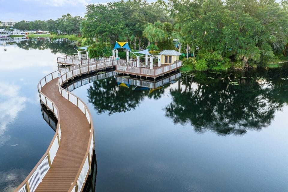 Walkway across the lake