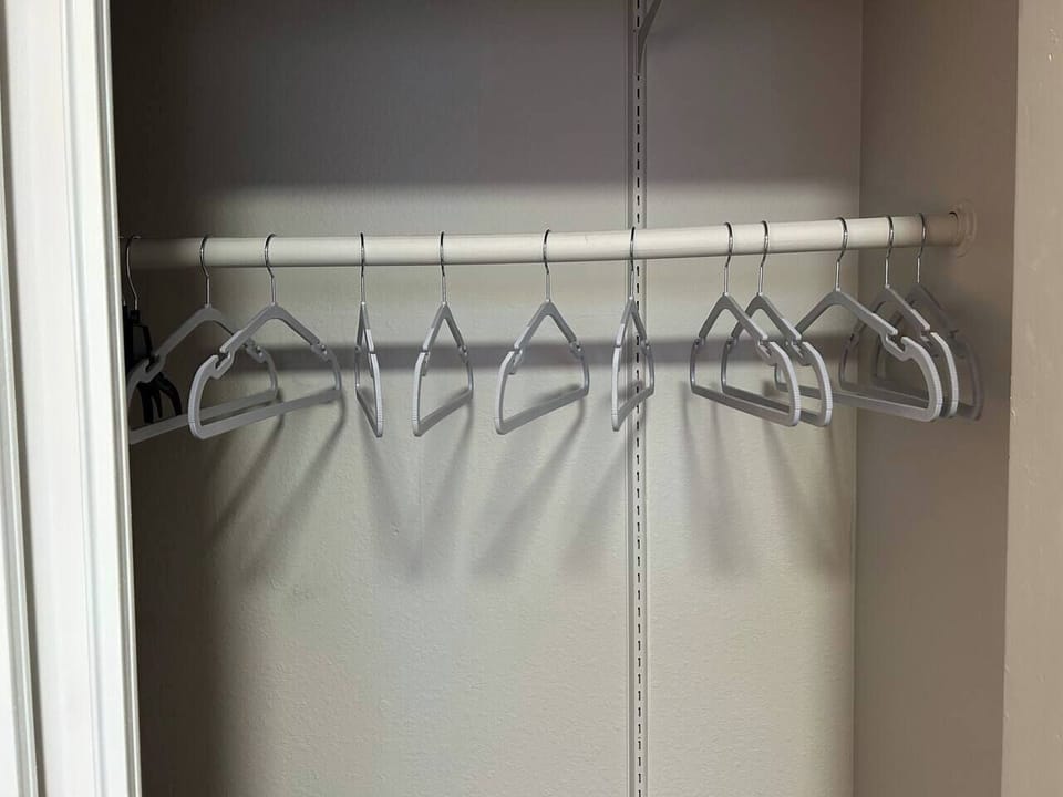 Complete with hangars.