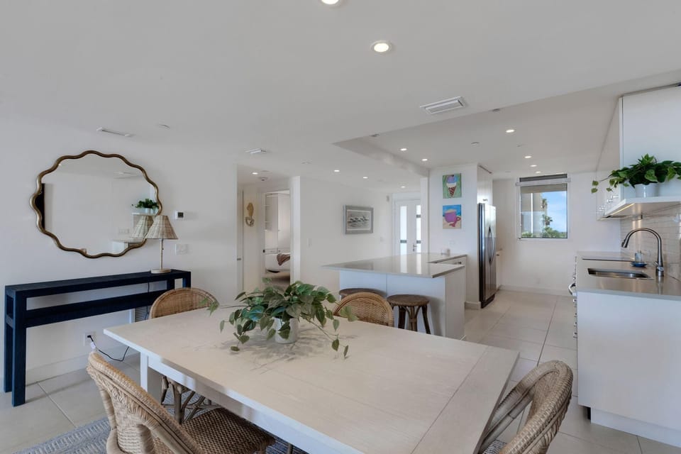 Bright, open dining area with modern farmhouse charm