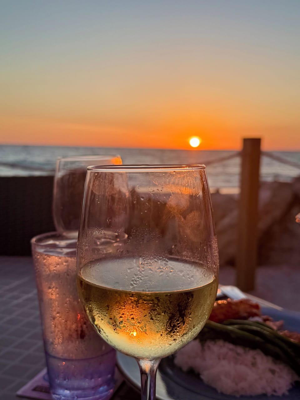 Sunset view from restaurant across the street