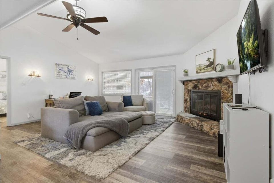 Wood burning fireplace is for decorative purposes only.