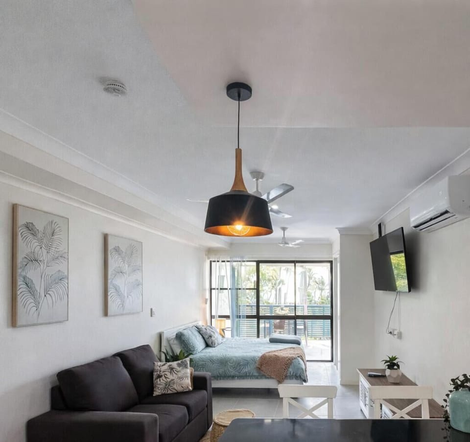 A digital photograph showcases an open plan living