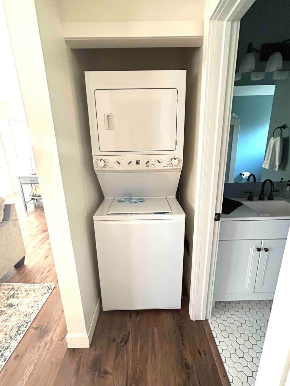 Washer/Dryer next to bathroom