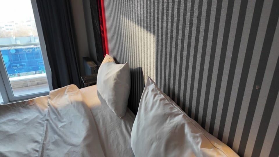 Double Room, Balcony, City View | Desk, laptop workspace, blackout drapes, soundproofing