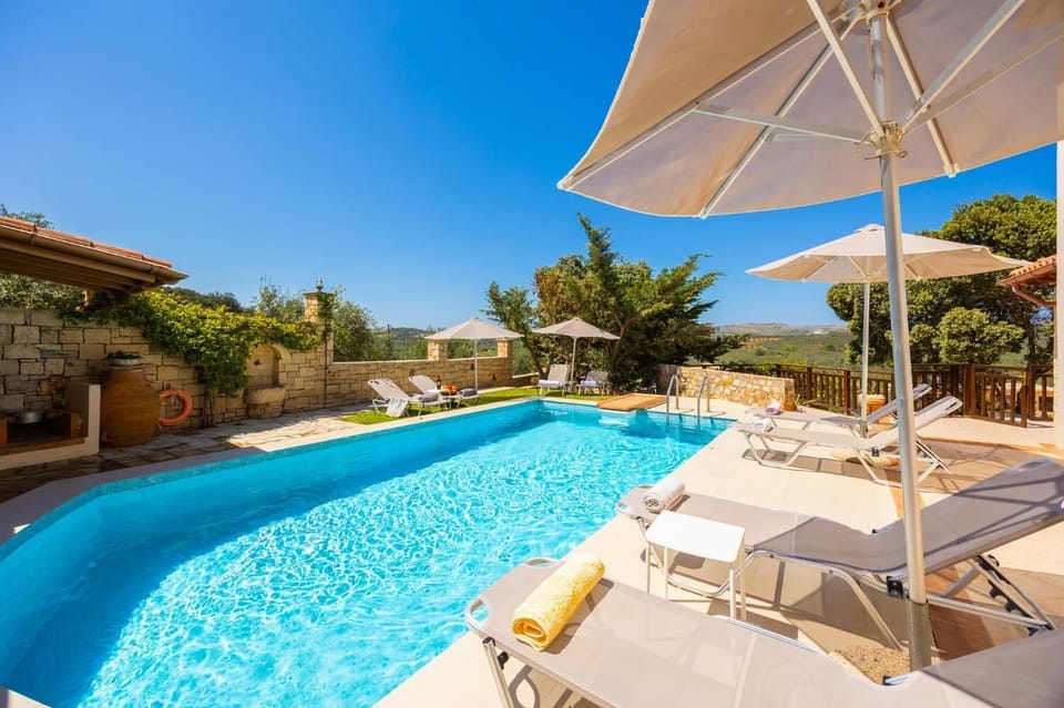 Private pool, terrace, and garden