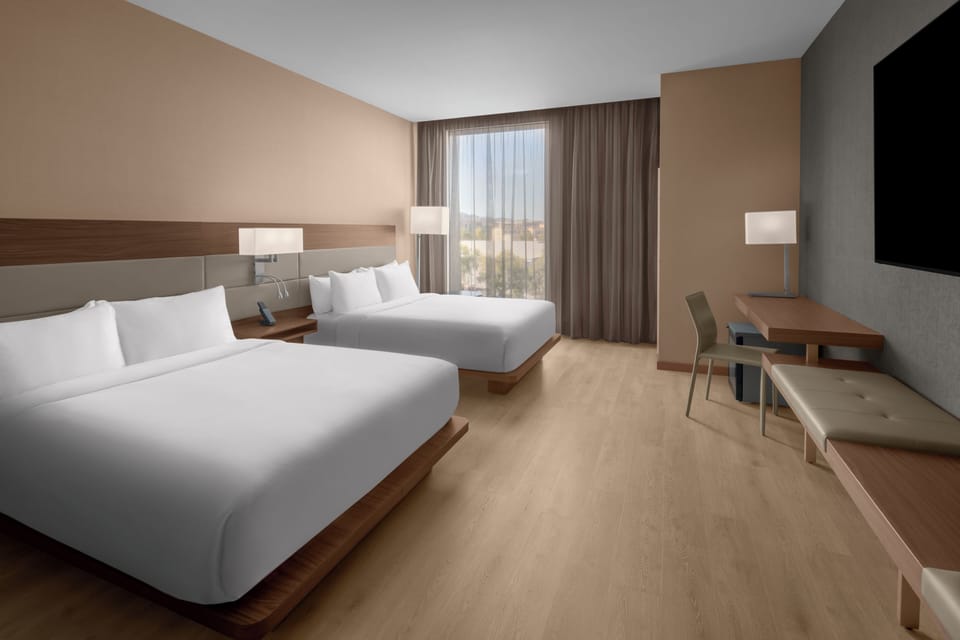 Comfort Double Room, 2 Double Beds, Non Smoking | In-room safe, desk, laptop workspace, iron/ironing board