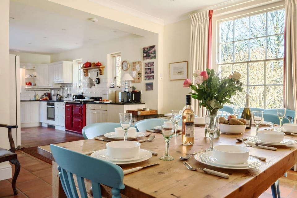 dining table looking into kitchen