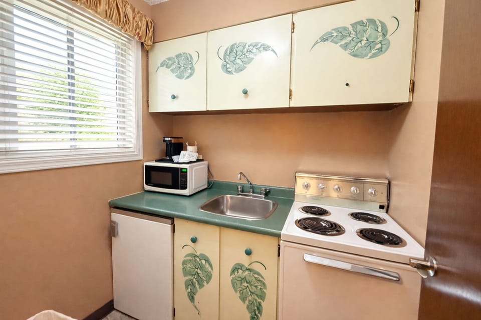 Mini-fridge, microwave