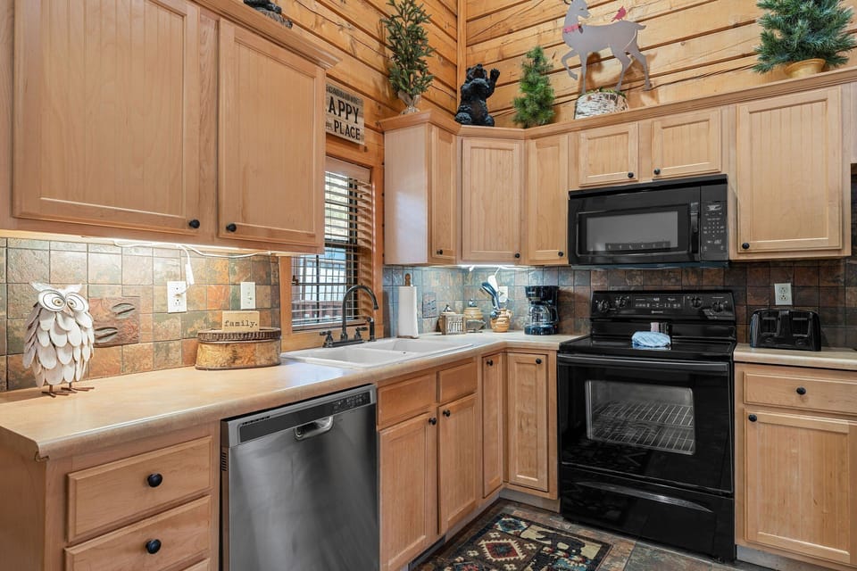 Fully equipped kitchen with modern appliances