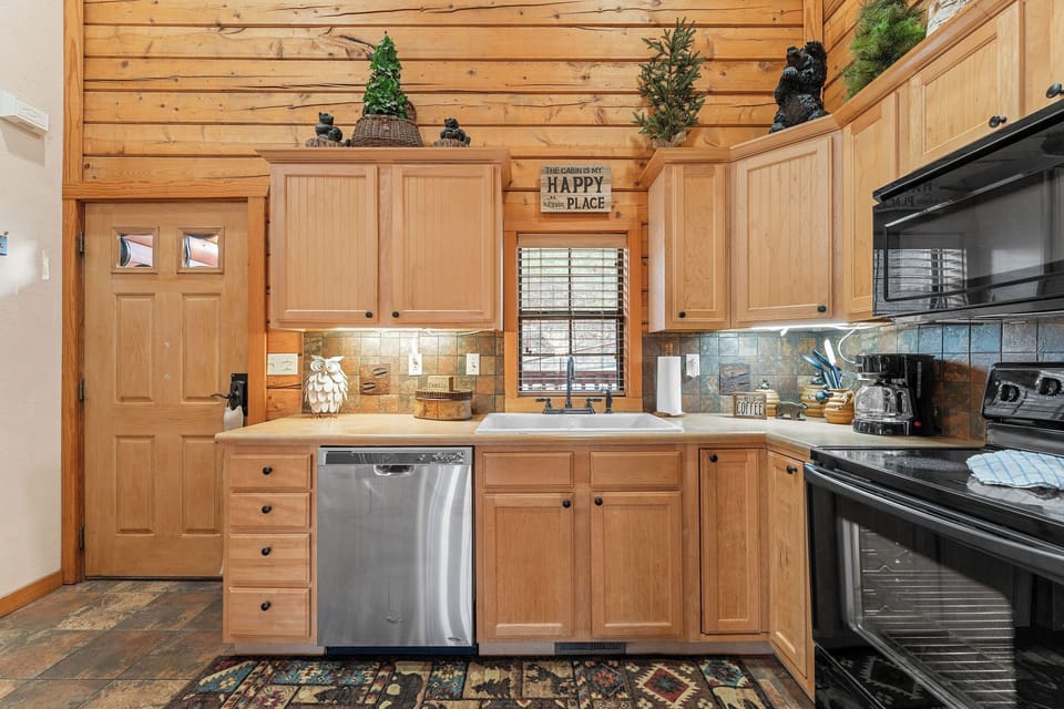 Fully equipped kitchen with modern appliances
