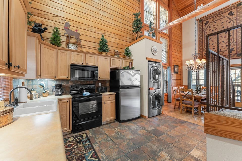 Fully equipped kitchen with modern appliances