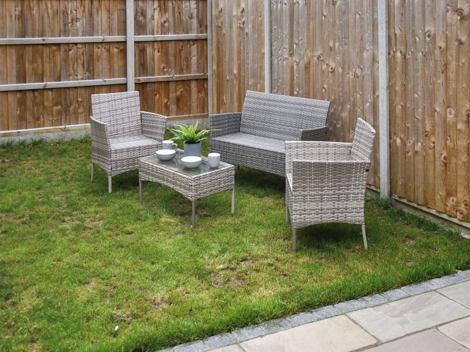 Sitting-out-area | The Ivy Bungalow - Aiden Lodge, Little Dunham, near Kings Lynn