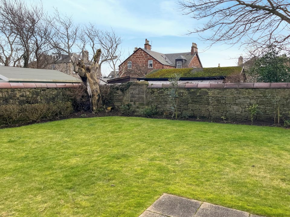 Patio | Northbeach Apartment B, Prestwick