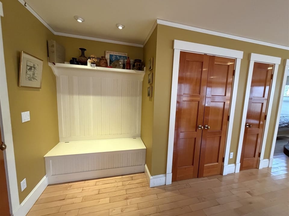 Guests enter the door to the left