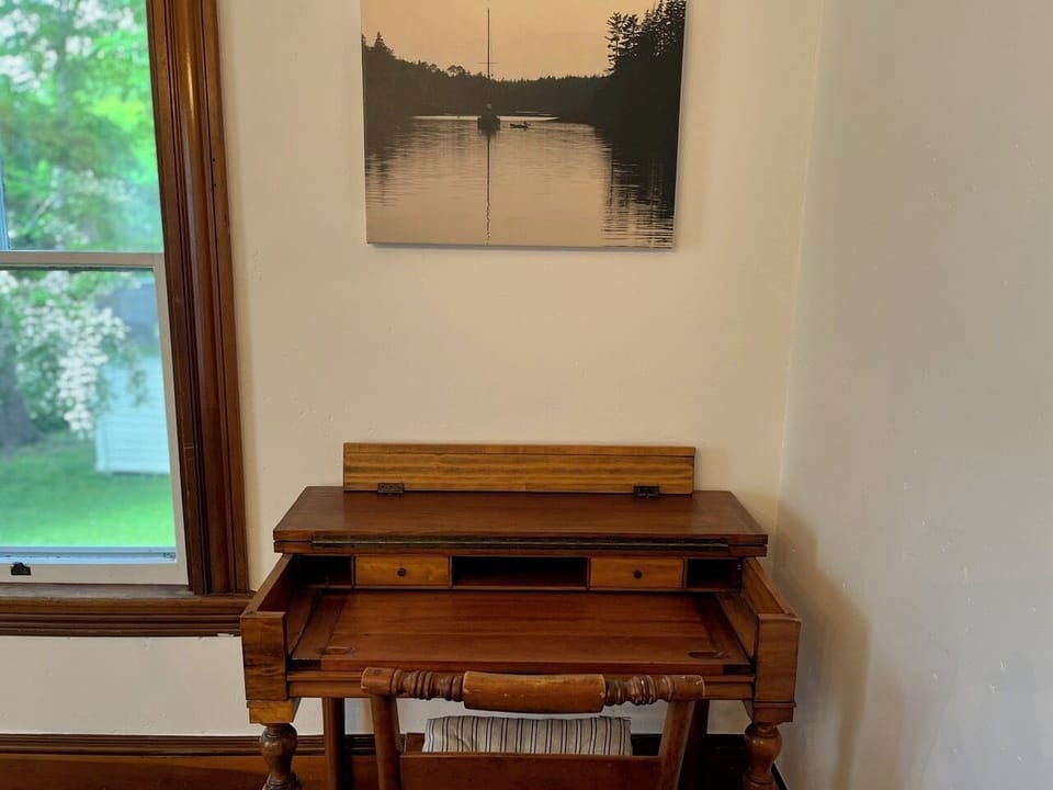 Desk in dining room
