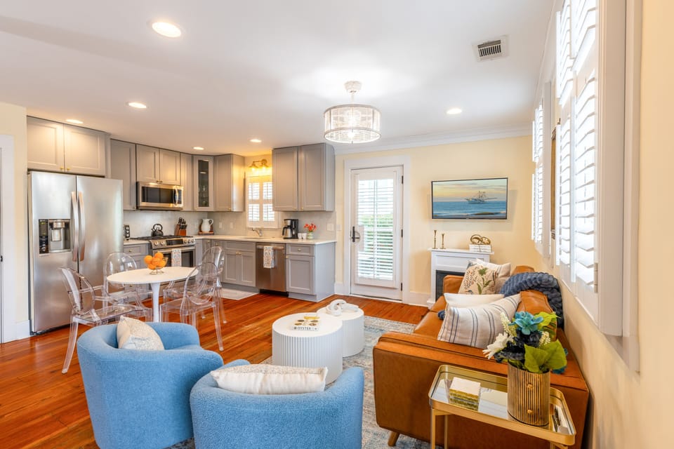 Open-concept living and dining space with timeless Southern warmth.