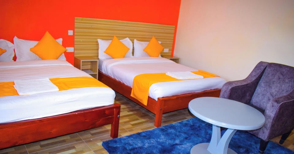 Double or Twin Room, Garden View | Desk, laptop workspace, blackout drapes, soundproofing