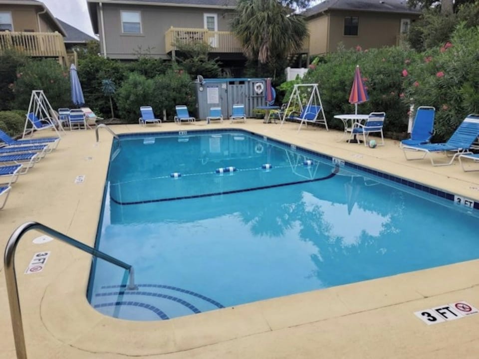 Take an evening dip in the on-site pool.