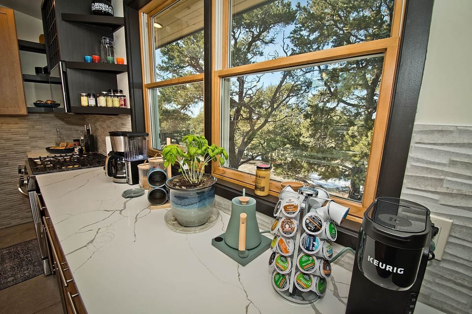 Loaded coffee bar: Chemex + Ninja drip + Keurig, grinder, fresh Equator Coffee