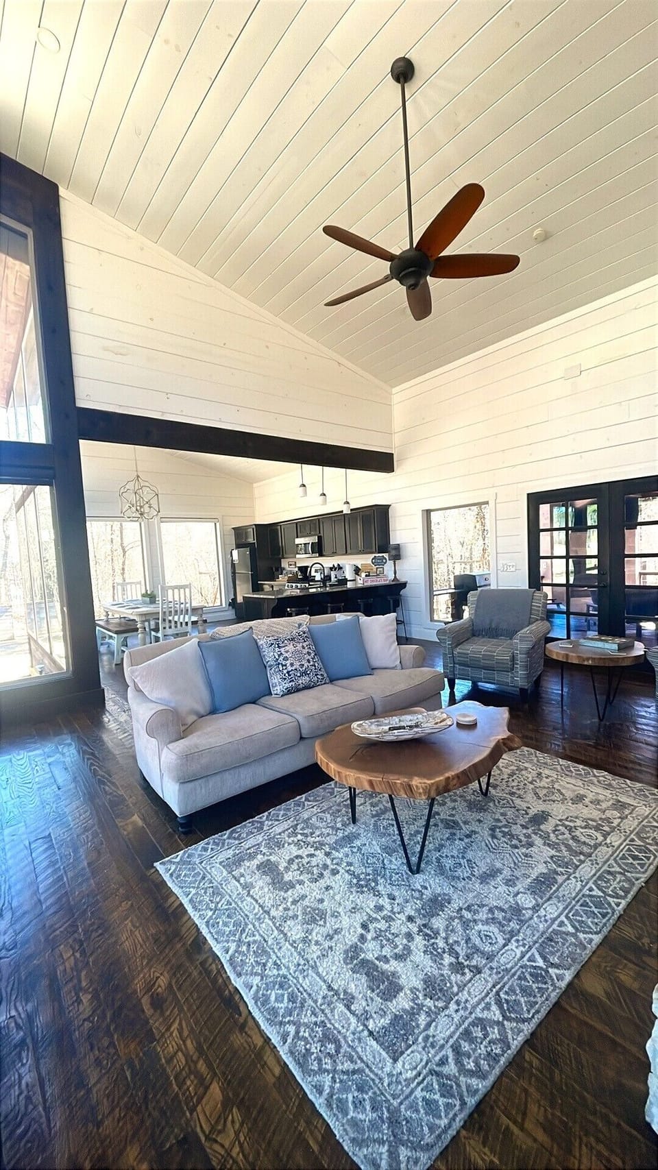 Open living and kitchen area.