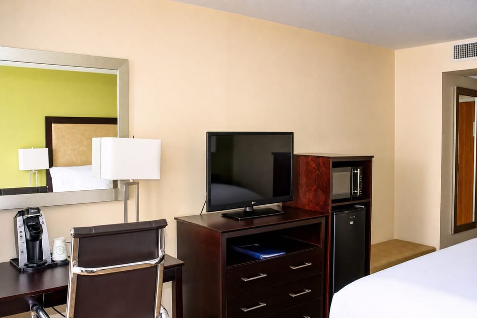 Settle in with easy entertainment and in-room coffee convenience.