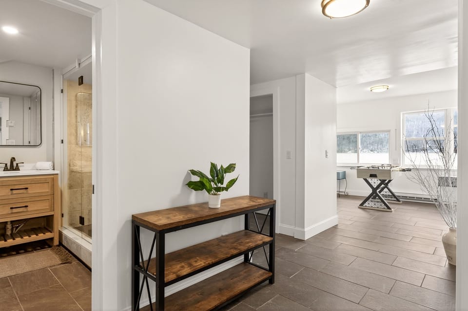 Entry level hall and bath