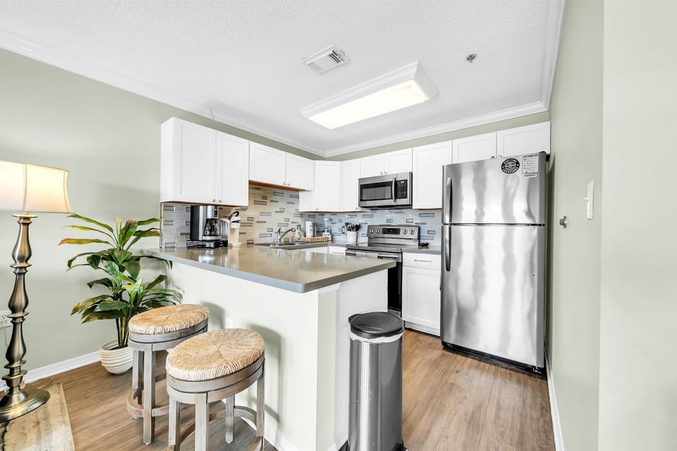 As you can see, there are two barstools for additional eating space.